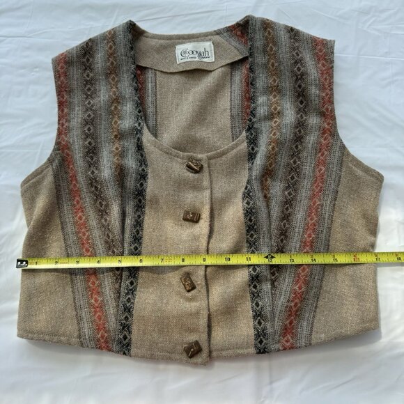 Rare Vintage Women Cooyah Boho Vest Wood Buttons Jamaican Approximately Small - Picture 10 of 12